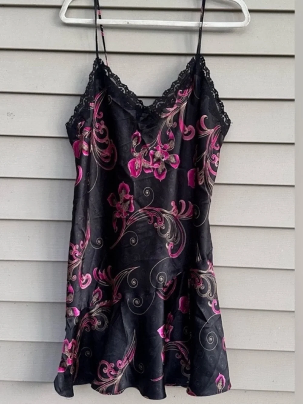 Vintage satin floral nightgown lingerie Delicates women’s large - Picture 2 of 3